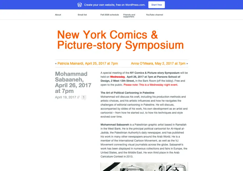 New York Comics & Picture-story Symposium article
