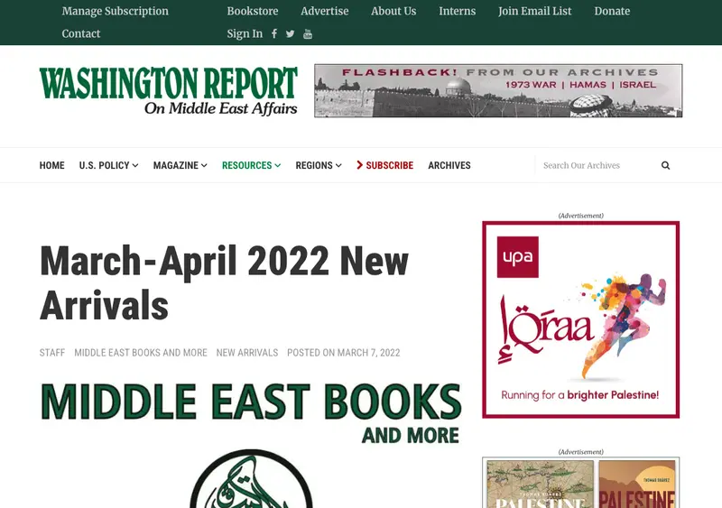 Washington Report on Middle East Affairs article